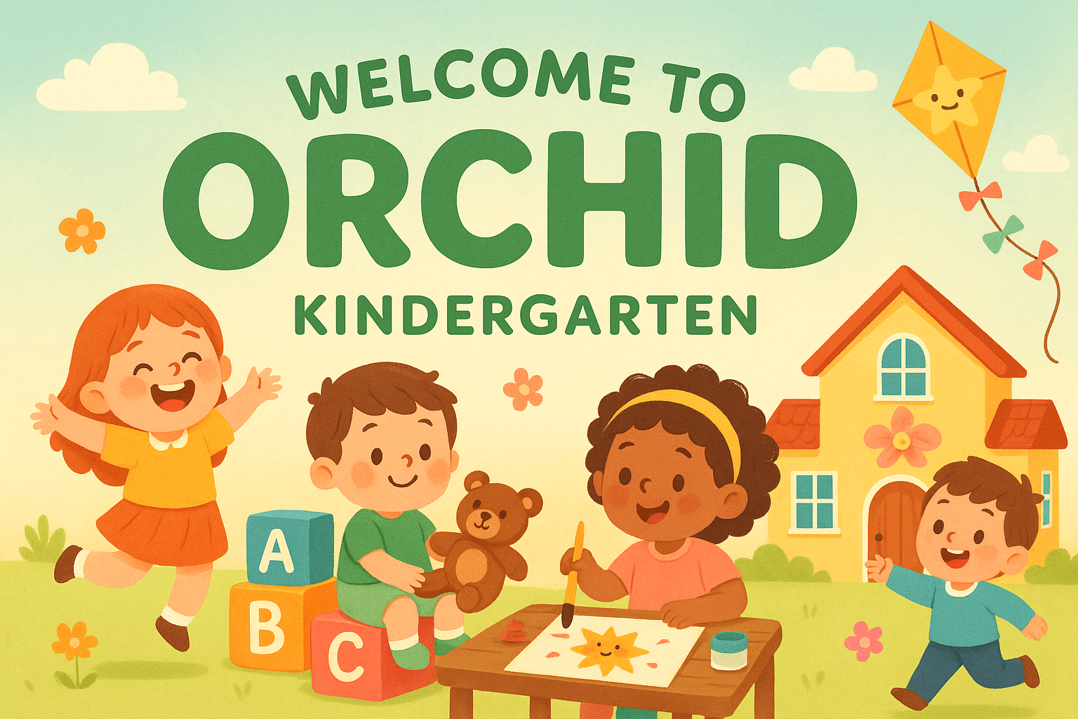 Happy children learning at Orchid Kindergarten